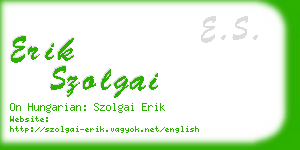 erik szolgai business card